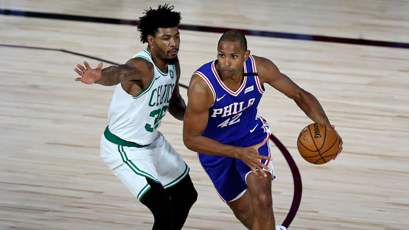 Philadelphia 76ers forward Al Horford and Boston Celtics guard Marcus Smart