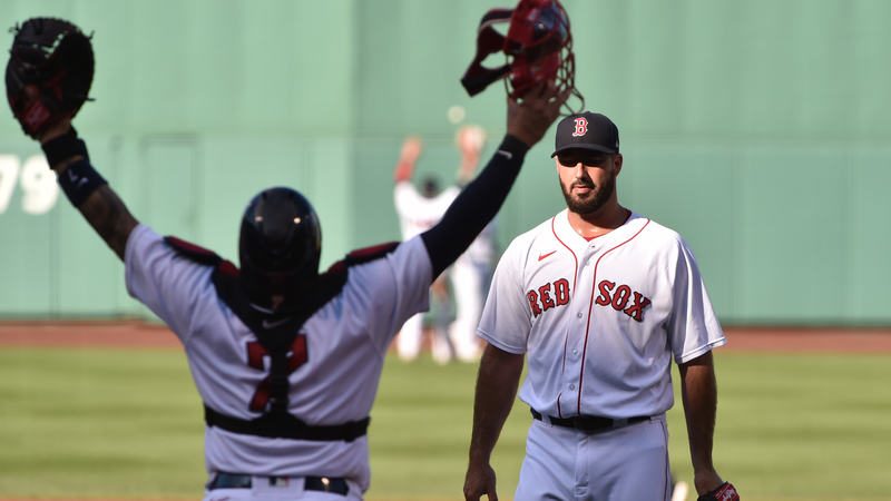 Boston Red Sox's Christian Vazquez, Brandon Workman
