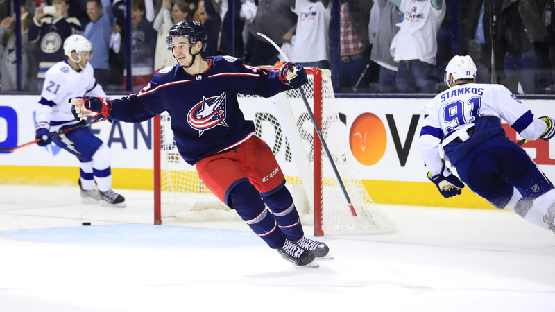 Blue Jackets center Alexandre Texier