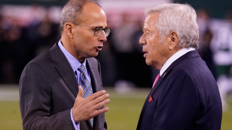 New England Patriots owner Robert Kraft (left) and son Jonathan Kraft