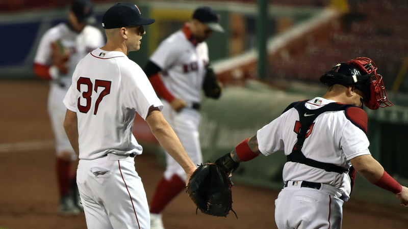 Boston Red Sox Pitcher Nick Pivetta And Catcher Christian Vazquez