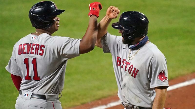 Boston Red Sox third baseman Rafael Devers, Boston Red Sox outfielder Alex Verdugo