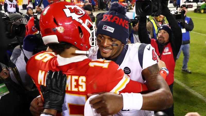 Kansas City Chiefs quarterback Patrick Mahomes, Houston Texans quarterback Deshaun Watson