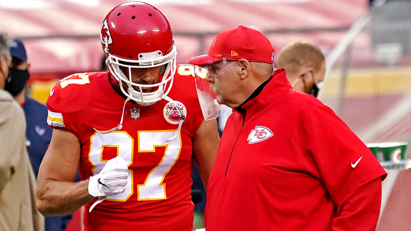 Kansas City Chiefs coach Andy Reid, Travis Kelce