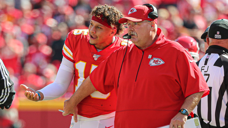 Kansas City Chiefs' Andy Reid, Patrick Mahomes