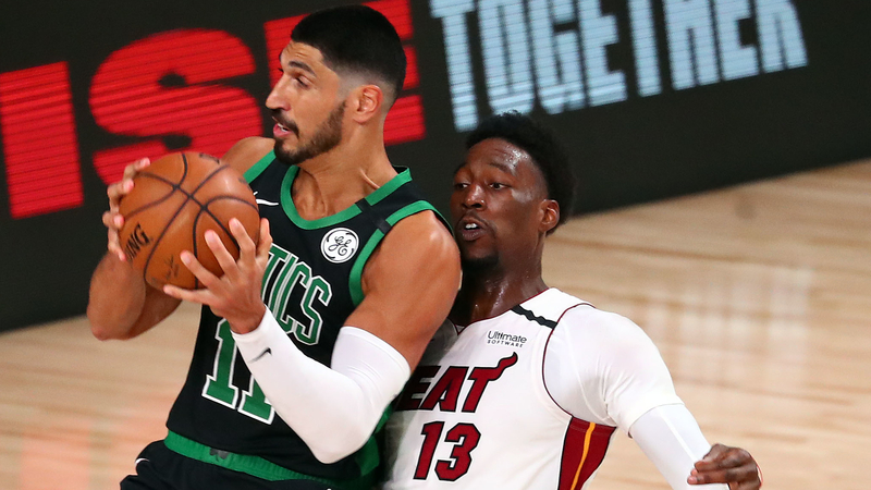 Miami Heat center Bam Adebayo, Boston Celtics center Enes Kanter