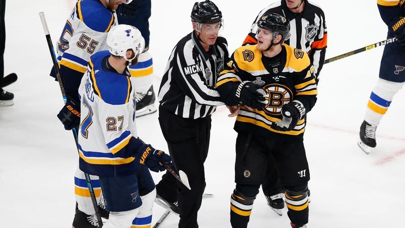 St. Louis Blues defenseman Alex Pietrangelo, Boston Bruins defenseman Torey Krug