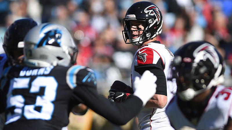 Carolina Panthers linebacker Brian Burns and Atlanta Falcons quarterback Matt Ryan