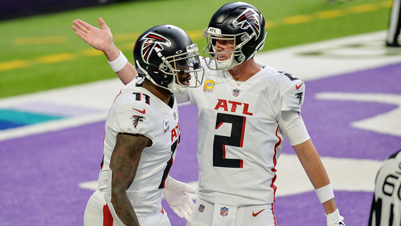 Atlanta Falcons wide receiver Julio Jones and quarterback Matt Ryan