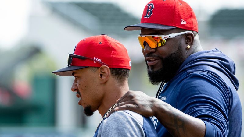 Los Angeles Dodgers right fielder Mookie Betts, Retired Boston Red Sox designated hitter David Ortiz