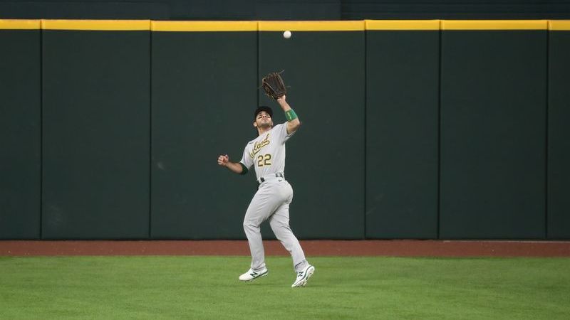 Oakland Athletics center fielder Ramon Laureano