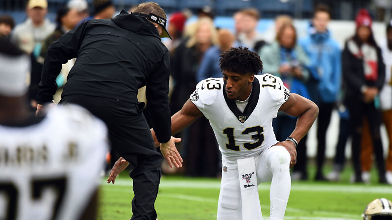 New Orleans Saints head coach Sean Payton and wide receiver Michael Thomas
