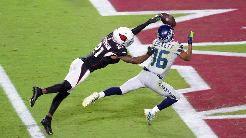 Arizona Cardinals cornerback Patrick Peterson, Seattle Seahawks wide receiver Tyler Lockett
