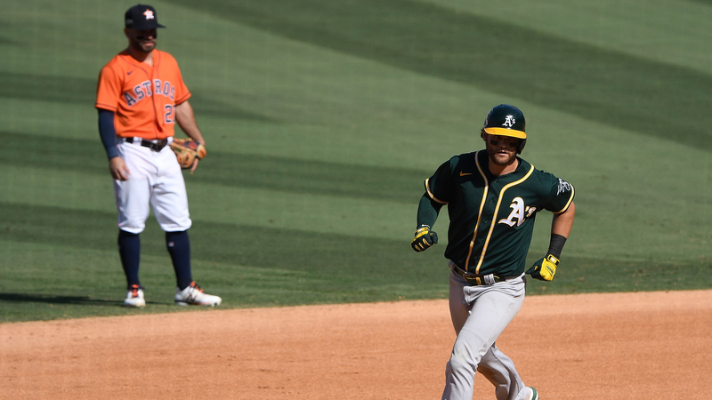 Oakland Athletics third baseman Chad Pinder, Houston Astros second baseman Jose Altuve