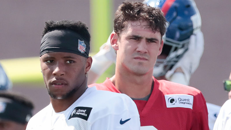 New York Giants running back Saquon Barkley and quarterback Daniel Jones