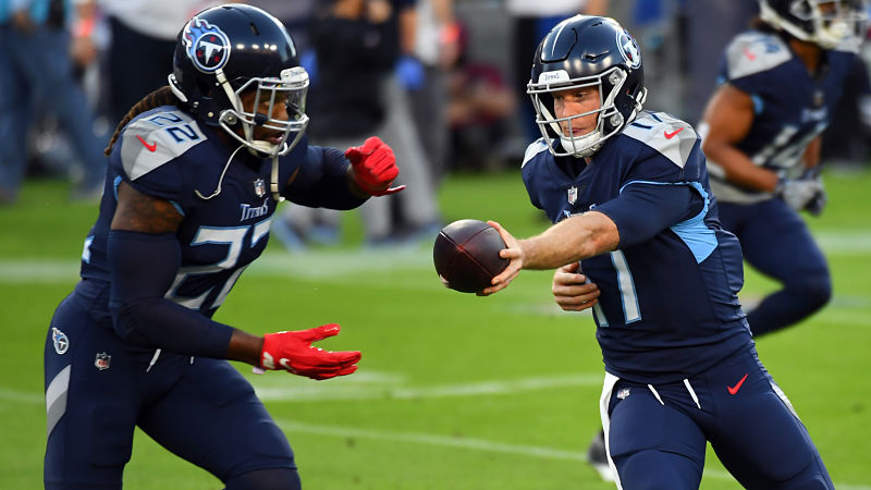 Tennessee Titans quarterback Ryan Tannehill and running back Derrick Henry