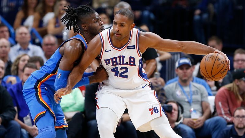 Oklahoma City Thunder forward Nerlens Noel, Philadelphia 76ers forward Al Horford