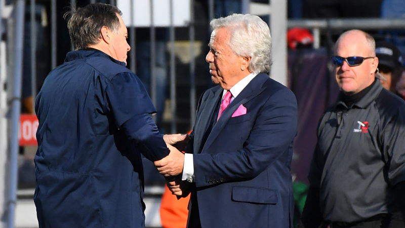New England Patriots head coach Bill Belichick and owner Robert Kraft