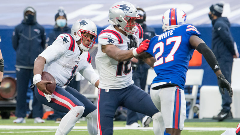 New England Patriots wide receiver Cam Newton and wide receiver Jakobi Meyers