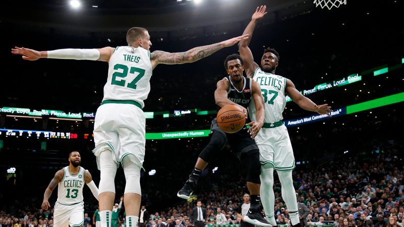 Boston Celtics center Daniel Theis, forward Semi Ojeleye