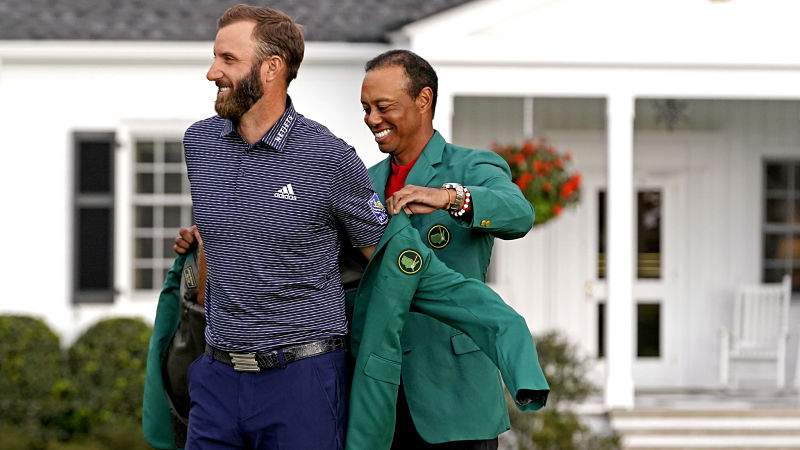 PGA Tour golfers Dustin Johnson and Tiger Woods