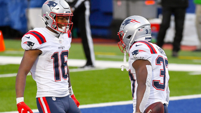 Patriots wide receiver Jakobi Meyers, running back Damien Harris