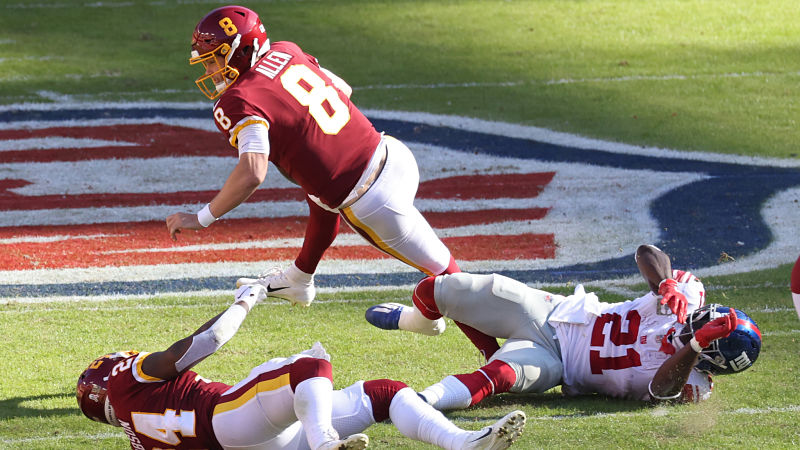 Washington Football Team quarterback Kyle Allen and New York Giants safety Jabrill Peppers