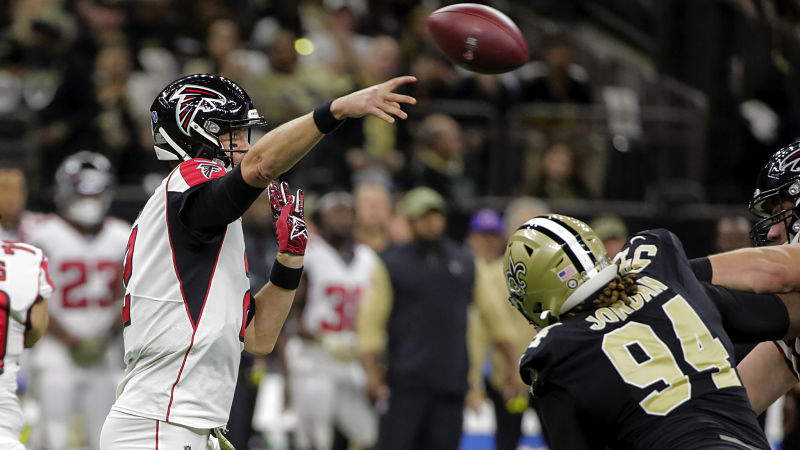 Atlanta Falcons quarterback Matt Ryan and New Orleans Saints defensive lineman Cameron Jordan