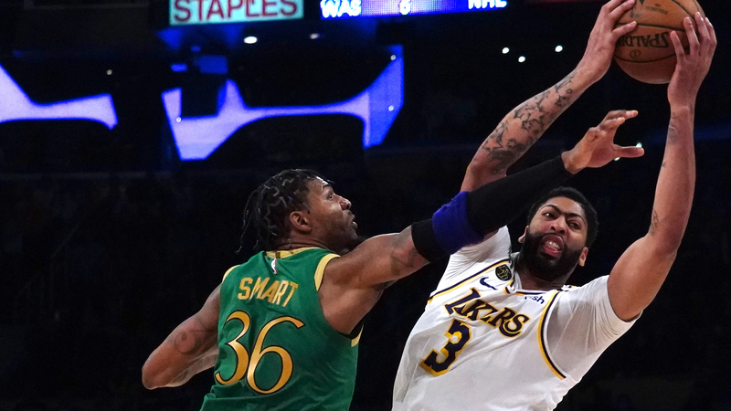 Boston Celtics guard Marcus Smart, Los Angeles Lakers center Anthony Davis
