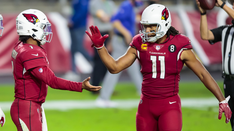 Arizona Cardinals' Larry Fitzgerald, Kyler Murray