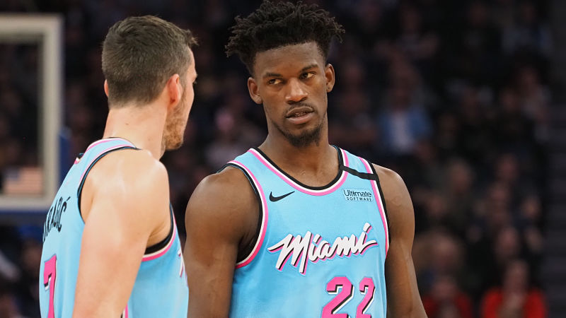 Miami Heat guard Goran Dragic and forward Jimmy Butler