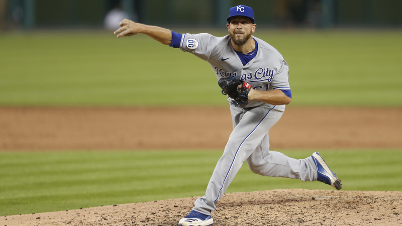Kansas City Royals relief pitcher Kevin McCarthy