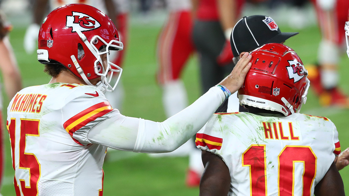Kansas City Chiefs quarterback Patrick Mahomes and wide receiver Tyreek Hill