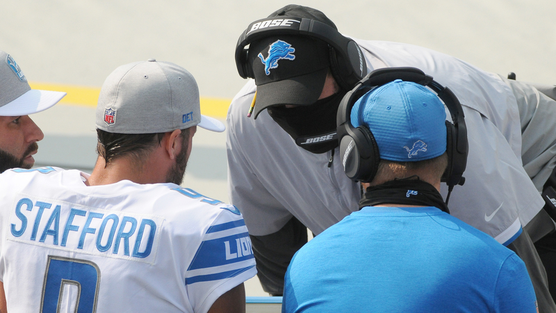 Detroit Lions quarterback Matthew Stafford, head coach Matt Patricia