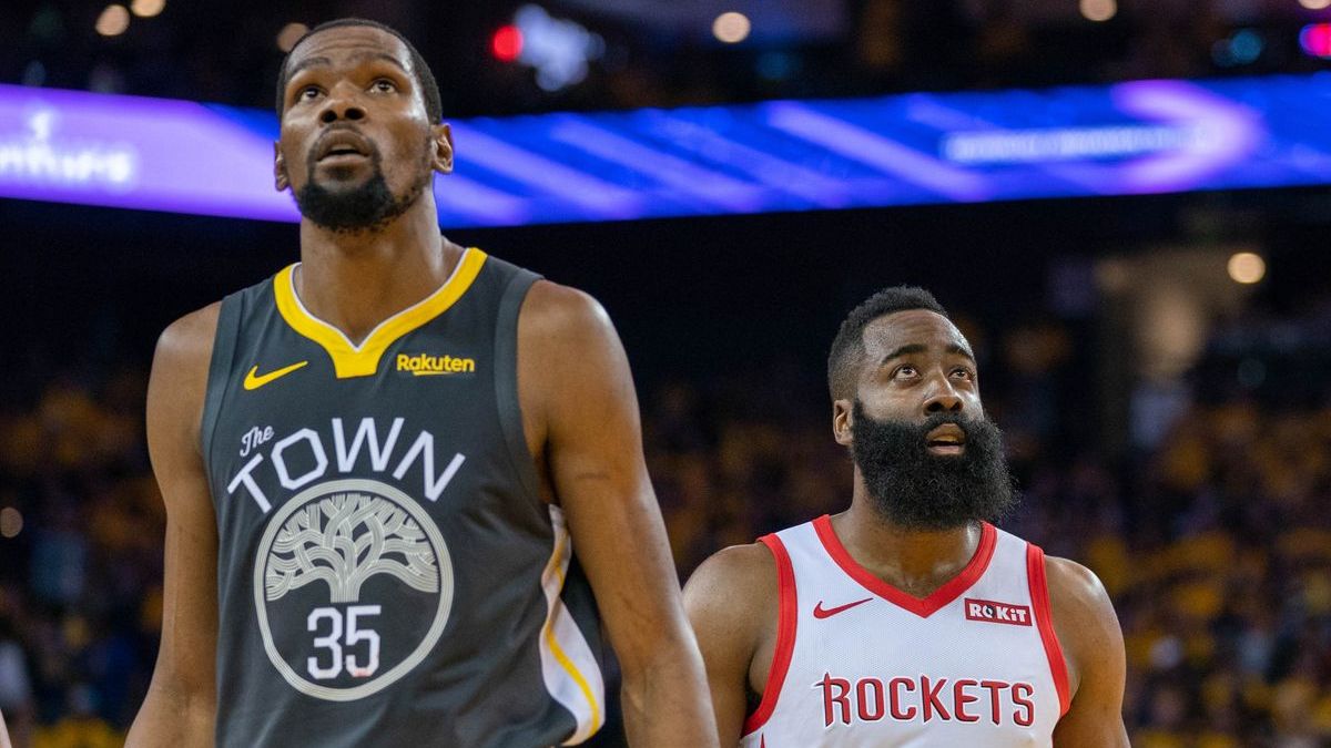 Brooklyn Nets forward Kevin Durant, Houston Rockets guard James Harden