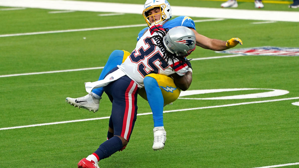 New England Patriots safety Kyle Dugger