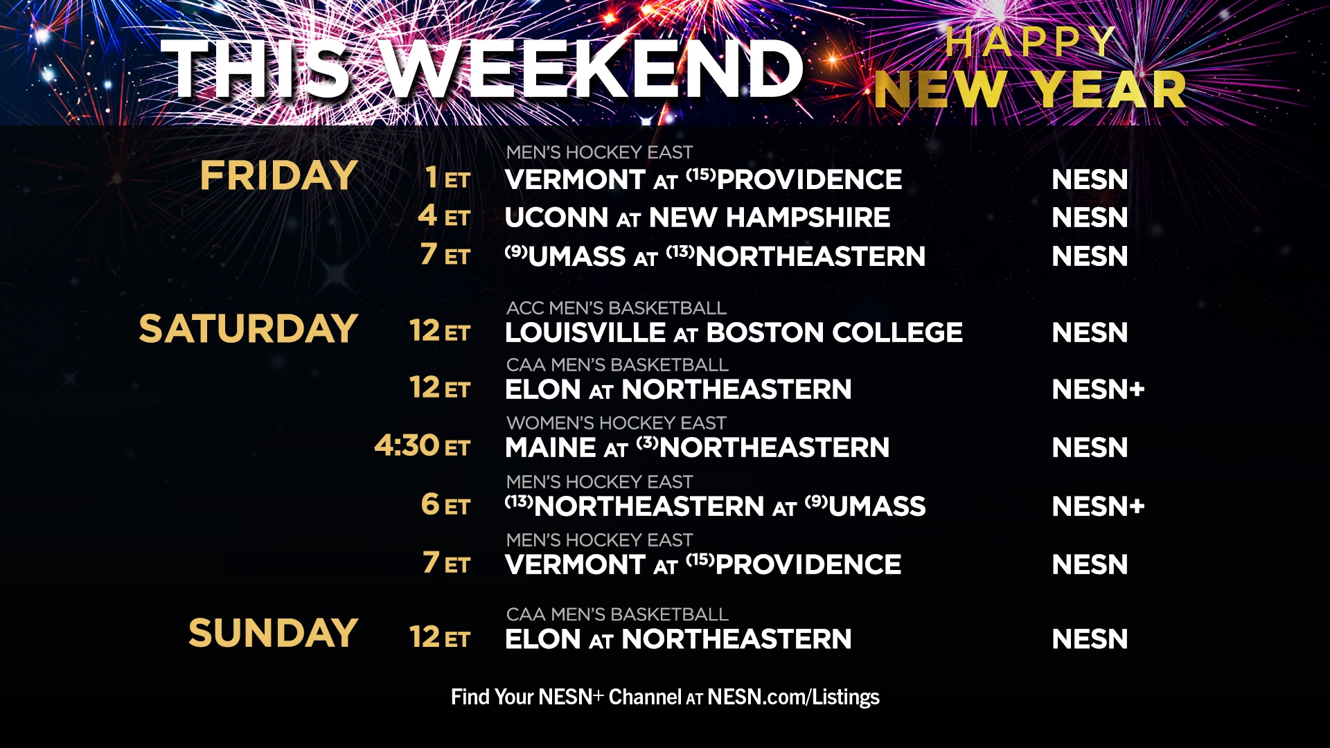 NESN New Year College Sports