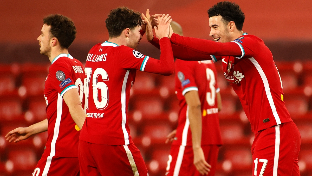 Liverpool defender Neco Williams (left) and midfielder Curtis Jones