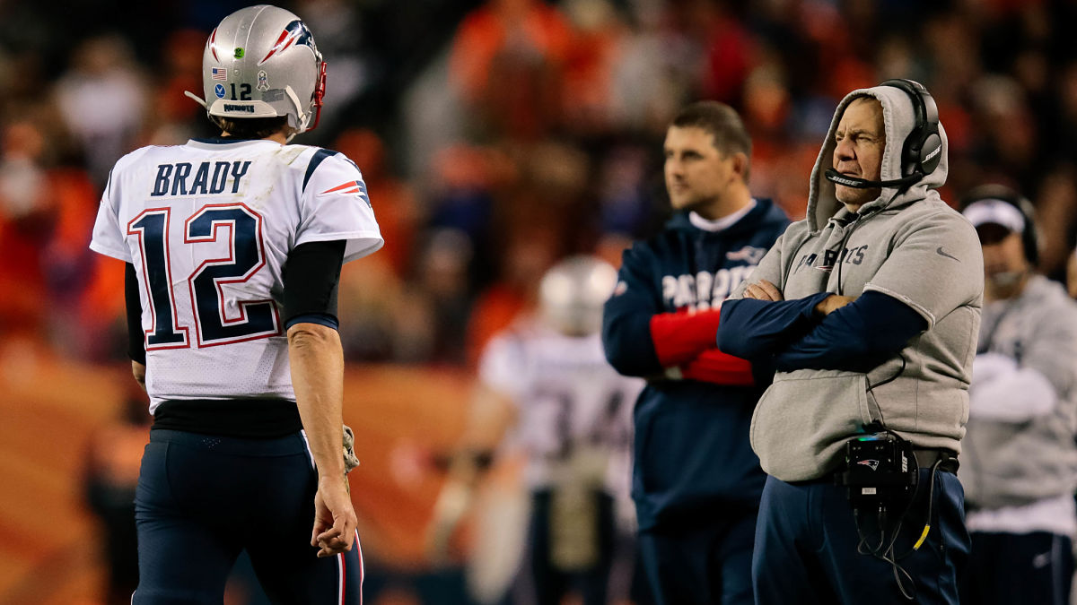 Tampa Bay Buccaneers quarterback Tom Brady and New England Patriots head coach Bill Belichick
