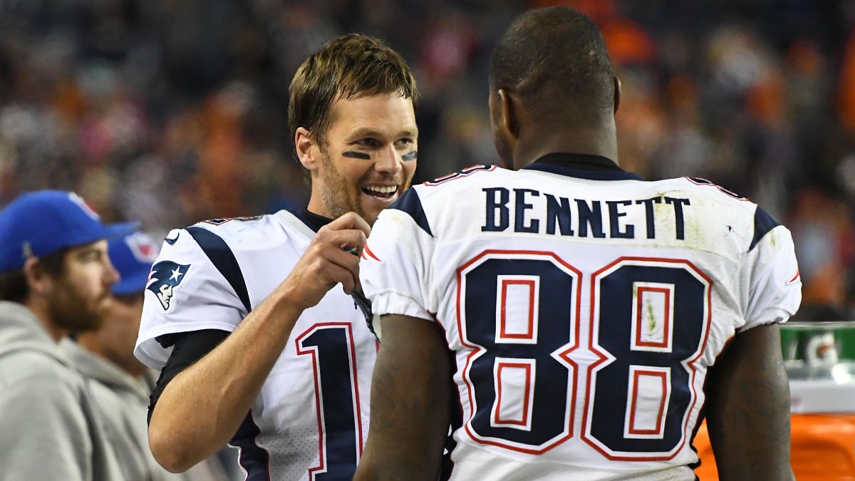 Tampa Bay Buccaneers quarterback Tom Brady and tight end Martellus Bennett