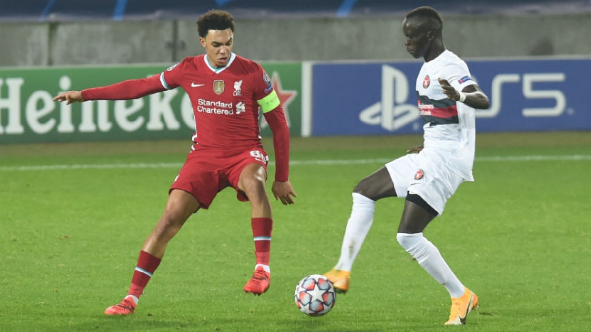 Liverpool defender Trent Alexander-Arnold (left)