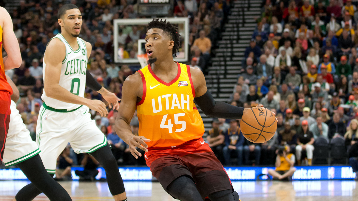 Utah Jazz guard Donovan Mitchell, Boston Celtics' Jayson Tatum