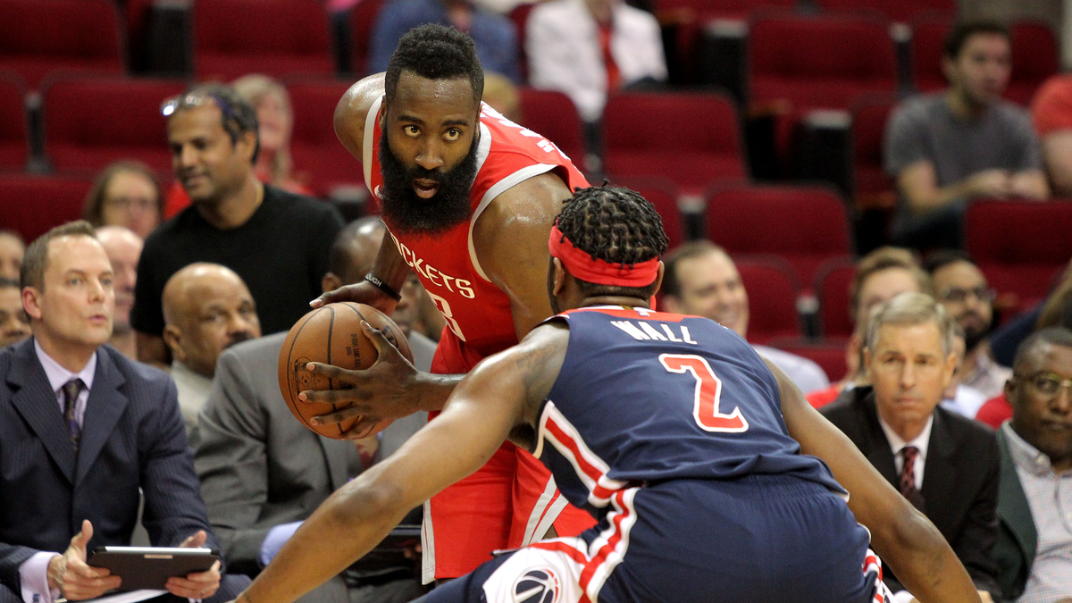 Houston Rockets guards James Harden, John Wall