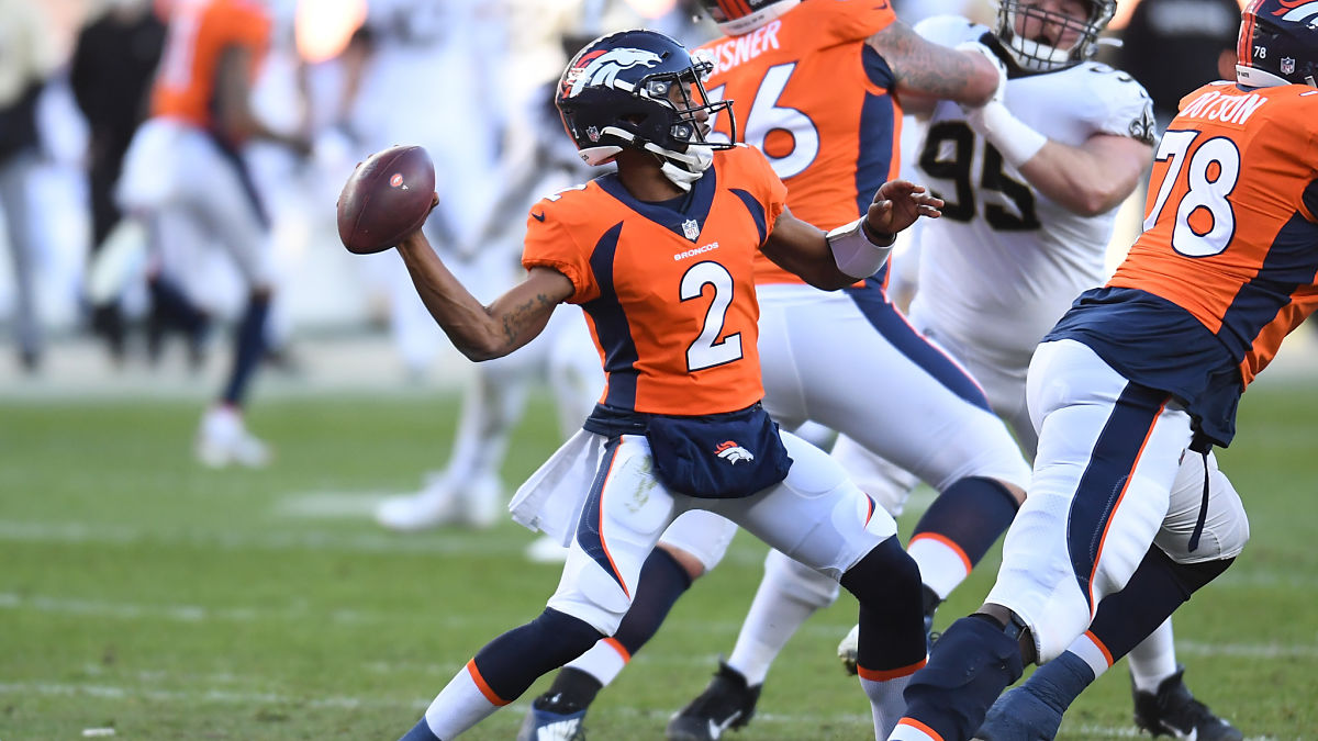 Denver Broncos quarterback Kendall Hinton