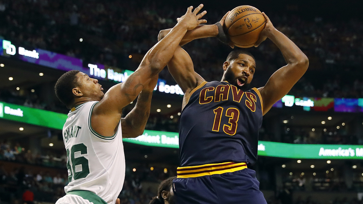 Boston Celtics center Tristan Thompson, guard Marcus Smart