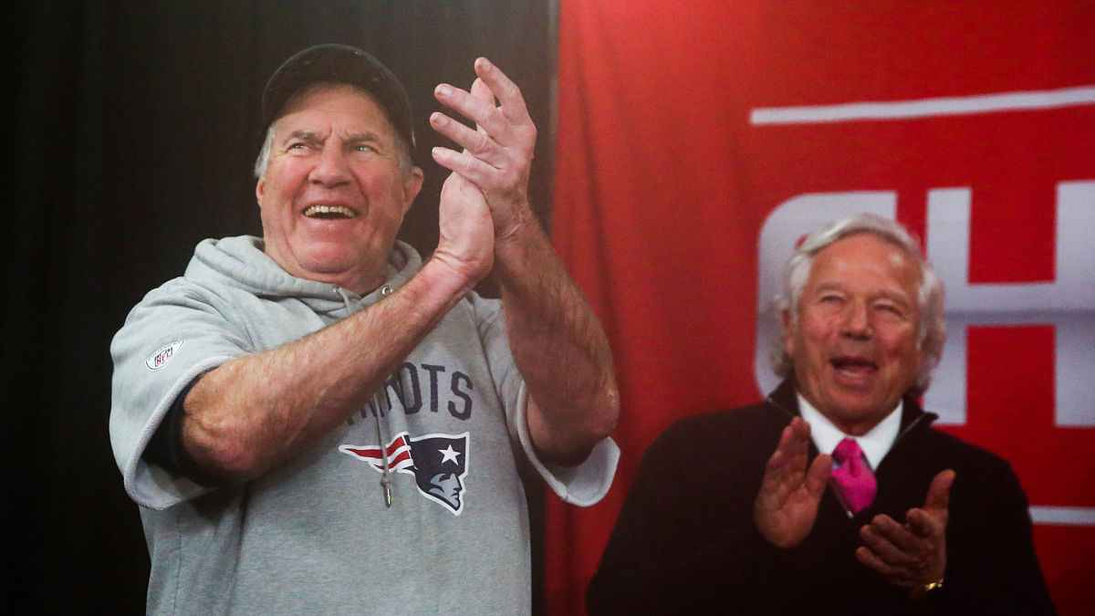 New England Patriots head coach Bill Belichick and owner Robert Kraft