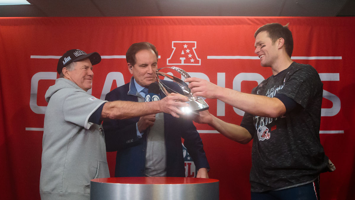 New England Patriots head coach Bill Belichick, quarterback Tom Brady
