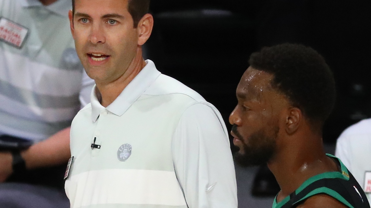 Boston Celtics coach Brad Stevens and point guard Kemba Walker