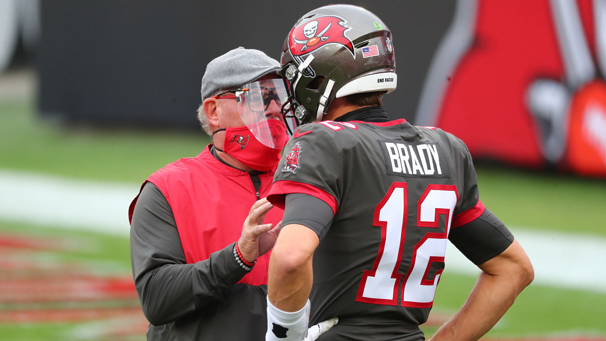 Tampa Bay Buccaneers head coach Bruce Arians and quarterback Tom Brady