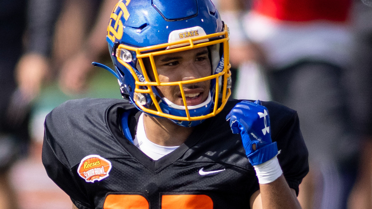 National wide receiver Cade Johnson of South Dakota State